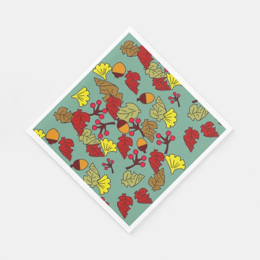 Sonderfarbe für Fallfolien, Acorns und Berries Serviette (Ecke)