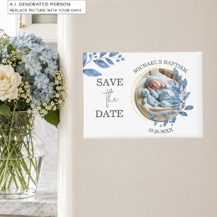 Sonderfoto Jungen-Taufe Save-the-Date Magnet