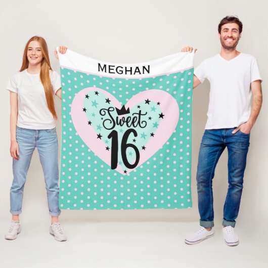 Sondergeschenk! Persönliches Sweet 16  Fleecedecke (Beispiel)