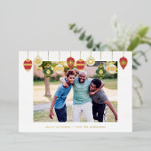 Sondergold Rot-Grün-Foto Folien Feiertagskarte (Stehend vorne)