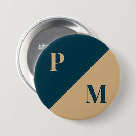 Sonderinitialen mit Gold und Blauer Kontrast Button
