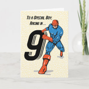 Sonderjunge 9. Geburtstag Superheld Karte