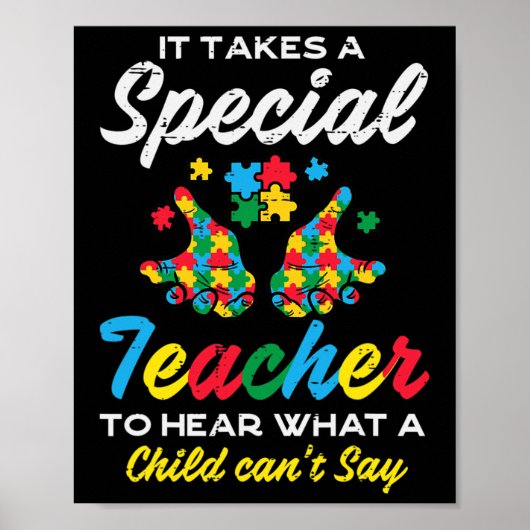Sonderlehrer, die Kinder nicht sagen können, Autis Poster (Vorne)