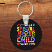 Sonderlehrer zu hören, was ein Kind Autismus Aware Schlüsselanhänger (Rückseite)