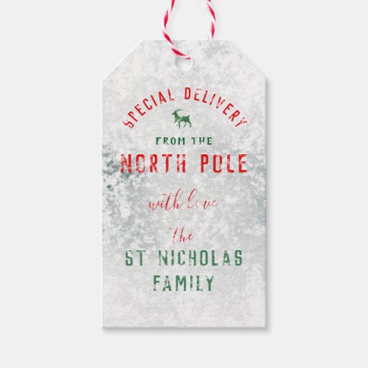 Sonderlieferung aus dem Nordpol Name hinzufügen Geschenkanhänger (Vorderseite)