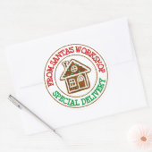 Sonderlieferung aus dem Santa's Noth Pole Workshop Runder Aufkleber (Umschlag)