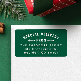 Sonderlieferung aus der grünen Rücksendeadresse Adressaufkleber