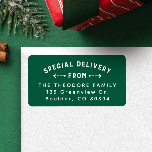 Sonderlieferung aus der grünen Rücksendeadresse Adressaufkleber