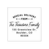 Sonderlieferung aus der Rücksendeadresse Gummistempel (Prägung)