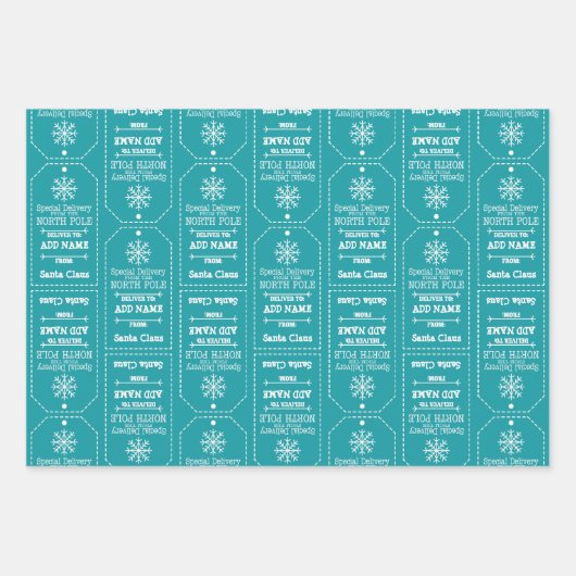 Sonderlieferung aus Nordpol - Name des Unterlaufs Geschenkpapier Set (Vorderseite 2)