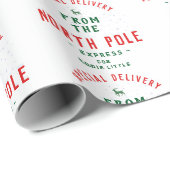 Sonderlieferung aus Nordpol Name hinzufügen Geschenkpapier (Rolleneckpunkt)