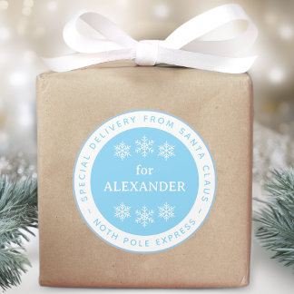 Sonderlieferung des blauen Nordpols von Santa Name Runder Aufkleber