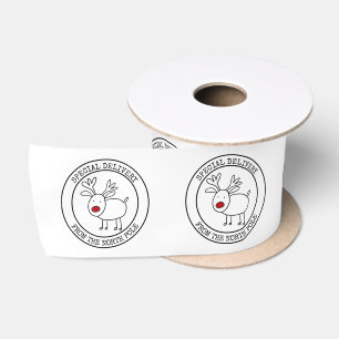 Sonderlieferung des Logos für die Nordpol-Rentier Satinband