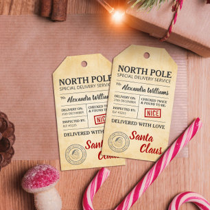Sonderlieferung des Weihnachtsmanns an den Nordpol Geschenkanhänger