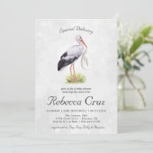 Sonderlieferung | Elegantes Watercolor Stork Baby (Stehend Vorderseite)