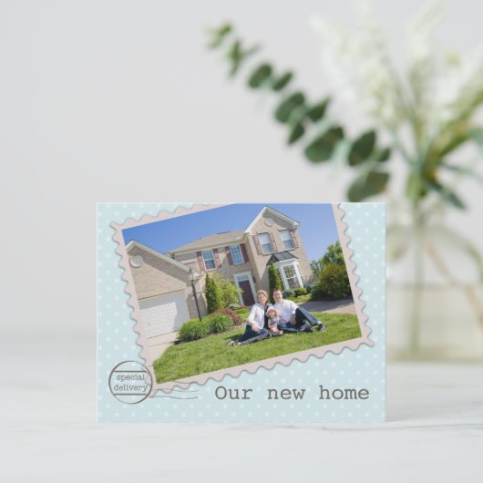 Sonderlieferung Neue Zuhause Foto Postkarte (Stehend Vorderseite)