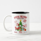 Sonderlieferung Nordpol Weihnachtsmann Zweifarbige Tasse (Links)