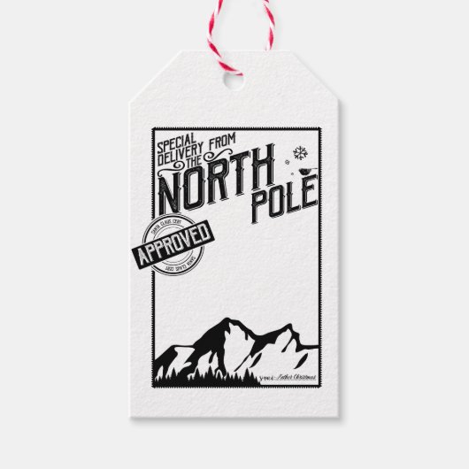 Sonderlieferung vom Geschenktag am Nordpol Geschenkanhänger (Vorderseite)