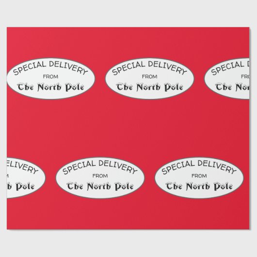 Sonderlieferung vom Nordpol Rot Geschenkpapier (Flach)