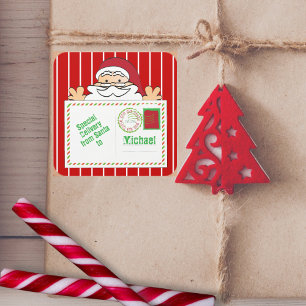 Sonderlieferung vom Santa Cartoon für Kinder Quadratischer Aufkleber