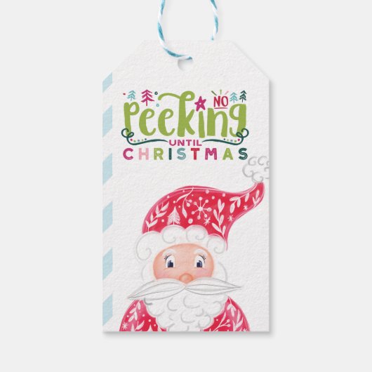 Sonderlieferung vom Weihnachtsmann | Keine Peeking Geschenkanhänger (Rückseite)