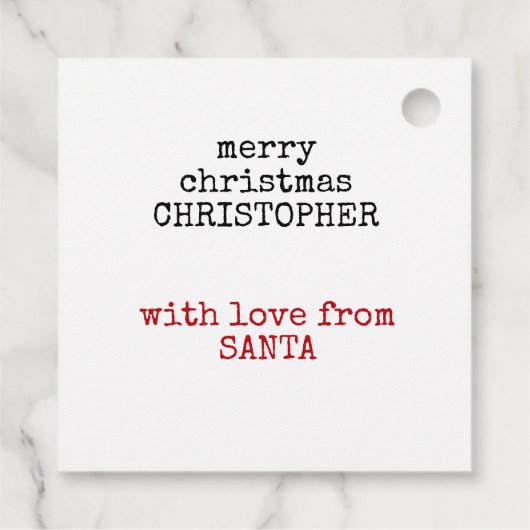 Sonderlieferung von NORD Pole Custom Santa Geschenkanhänger (Rückseite)