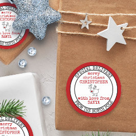 Sonderlieferung von NORD Pole Custom Santa Runder Aufkleber