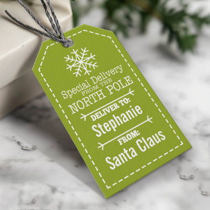 Sonderlieferung von Nordpol und Weihnachtsmann Geschenkanhänger