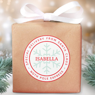 Sonderlieferung von Santa Nordpol Kindername Runder Aufkleber