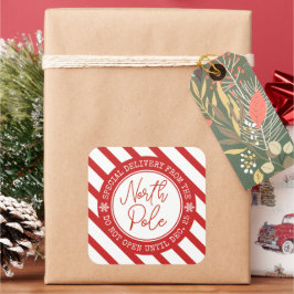 Sonderlieferung von Weihnachten an den Nordpol Quadratischer Aufkleber