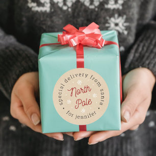 Sonderlieferung von Weihnachten an den Nordpol Runder Aufkleber