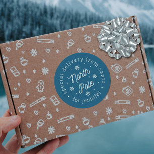 Sonderlieferung von Weihnachten an den Nordpol Runder Aufkleber