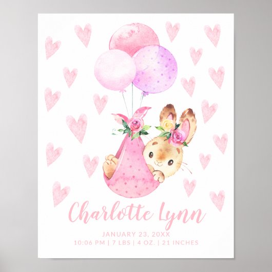 Sonderlieferwagen Bunny Rabbit Baby Stats Poster (Vorne)