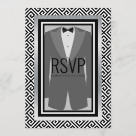 Sondermenü für Bachelor-Gruppen in Schwarz und Sil Menükarte