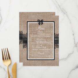 Sondermenü für Hochzeitsfeiern, Leinen und Spitzen Menükarte