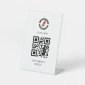 Sondermenü zum Hinzufügen von Logos und QR-Codes Sockelschild (Vorderseite)