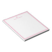 Sondermonogramm Rosa Rand Briefpapier Notizblock (angewinkelt)
