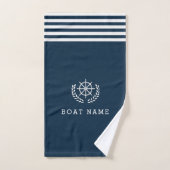 Sondername des Schiffes, Navy Blue Bath Handtuch Badhandtuch Set (Handtuch)