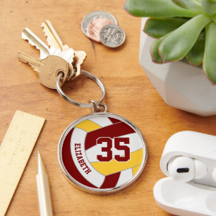 Sondername des Spielers Maroon Gold Volleyball Schlüsselanhänger
