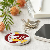 Sondername des Spielers Maroon Gold Volleyball Schlüsselanhänger (Seite)