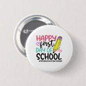 Sonderpädagogin Glücklicher erster Schultag Button (Vorne & Hinten)