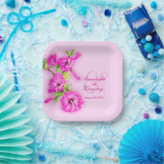 Sonderpapiertafel für Hochzeitstich-Hibiskus Pappteller (Party)
