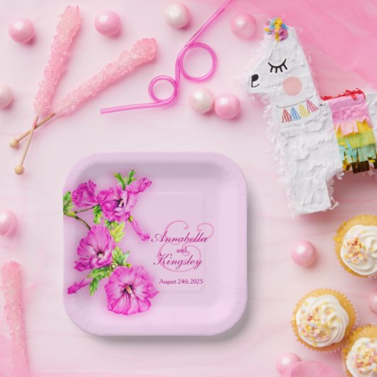 Sonderpapiertafel für Hochzeitstich-Hibiskus Pappteller (Party)