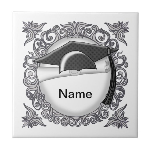 Sonderplatte für schwarze Graduierungskappe Fliese (Vorderseite)