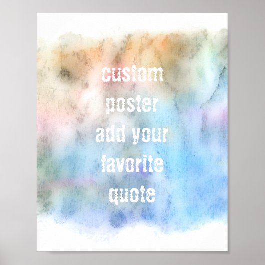 Sonderposter fügen Sie Ihr eigenes Zitat blaue Was Poster (Vorne)