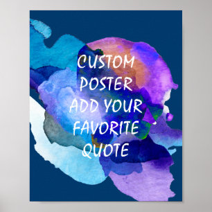 Sonderposter fügen Sie Ihr eigenes Zitat blaue Was Poster