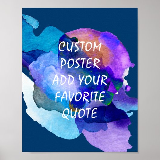 Sonderposter fügen Sie Ihr eigenes Zitat blaue Was Poster (Vorne)