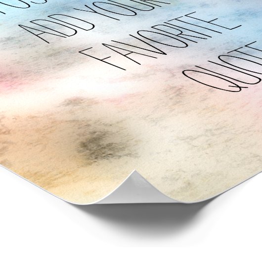 Sonderposter fügen Sie Ihr eigenes Zitat blaue Was Poster (Ecke)