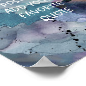 Sonderposter fügen Sie Ihr eigenes Zitat blaue Was Poster (Ecke)