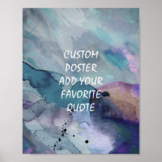 Sonderposter fügen Sie Ihr eigenes Zitat blaue Was Poster (Vorne)